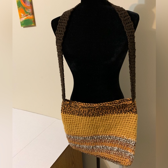 Crossbody Bag Multicolor Handmade Crochet - Picture 3 of 15
